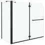 ESG black folding shower screen 120x68x130 cm by vidaXL, shower doors - Ref: Foro24-147190, Price: 221,25 €, Discount: %