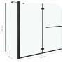 ESG black folding shower screen 120x68x130 cm by vidaXL, shower doors - Ref: Foro24-147190, Price: 221,25 €, Discount: %