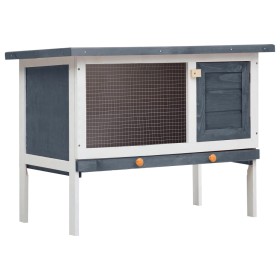 1-story gray wood rabbit cage by vidaXL, Cages and habitats for small animals - Ref: Foro24-170828, Price: 82,99 €, Discount: %