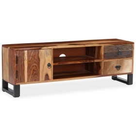 Mueble de TV de madera maciza de sheesham 120x30x40 cm de vidaXL, Muebles TV - Ref: Foro24-244933, Precio: 262,99 €, Descuent...