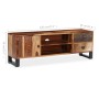 Mueble de TV de madera maciza de sheesham 120x30x40 cm de vidaXL, Muebles TV - Ref: Foro24-244933, Precio: 262,63 €, Descuent...