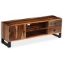 Mueble de TV de madera maciza de sheesham 120x30x40 cm de vidaXL, Muebles TV - Ref: Foro24-244933, Precio: 262,63 €, Descuent...