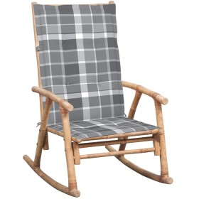 Silla mecedora con cojín bambú de vidaXL, Sillas de jardín - Ref: Foro24-3063917, Precio: 116,99 €, Descuento: %