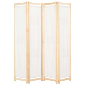 Divider screen with 4 cream fabric panels 160x170x4 cm by vidaXL, Room dividers - Ref: Foro24-248173, Price: 67,57 €, Discoun...