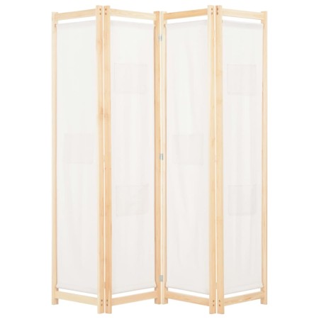 Divider screen with 4 cream fabric panels 160x170x4 cm by vidaXL, Room dividers - Ref: Foro24-248173, Price: 67,93 €, Discoun...