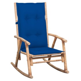 Silla mecedora con cojín bambú de vidaXL, Sillas de jardín - Ref: Foro24-3063928, Precio: 131,99 €, Descuento: %