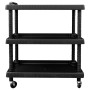 Carro de herramientas de taller 3 niveles PP negro 75x37,5x92cm de vidaXL, Carretillas de carga - Ref: Foro24-151828, Precio:...