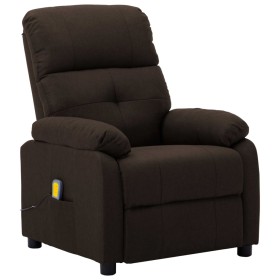 Sillón de masaje eléctrico tela marrón oscuro de vidaXL, Sillones de masaje eléctricos - Ref: Foro24-289677, Precio: 194,35 €...