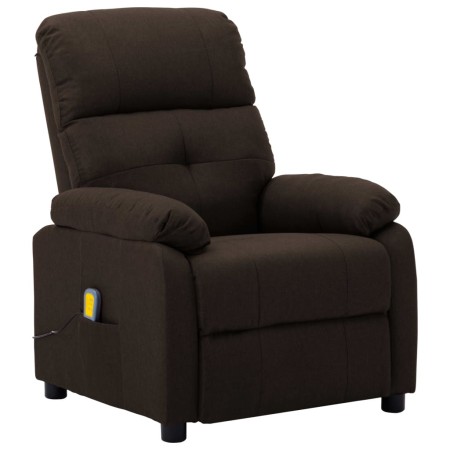 Sillón de masaje eléctrico tela marrón oscuro de vidaXL, Sillones de masaje eléctricos - Ref: Foro24-289677, Precio: 194,99 €...