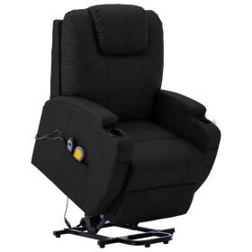 Sillón de masaje elevable cuero sintético negro de vidaXL, Sillones de masaje eléctricos - Ref: Foro24-289757, Precio: 457,99...