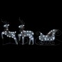 Sleigh and reindeer garden Christmas decoration 60 LED silver by vidaXL, Christmas lights - Ref: Foro24-289978, Price: 32,31 ...