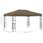 Cenador de tela gris taupé 3x4 m de vidaXL, Carpas y cenadores - Ref: Foro24-312270, Precio: 267,53 €, Descuento: %