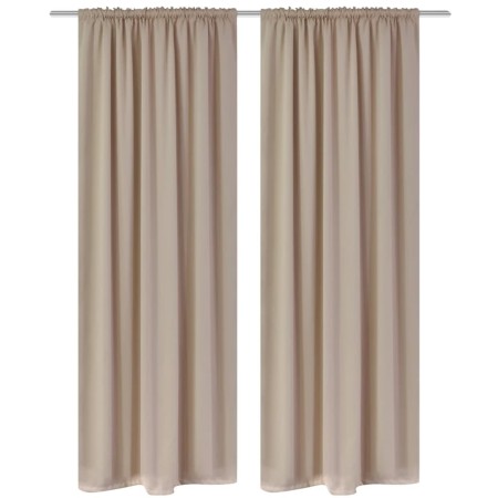 2 dark curtains with blackout cream white drawstrings 135 x 245 cm by vidaXL, Curtains and curtains - Ref: Foro24-130374, Pri...