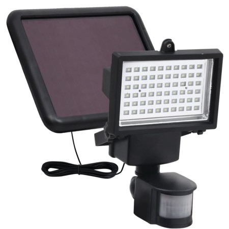 Foco LED solar LED para jardín con sensor negro de vidaXL, Iluminación de exterior - Ref: Foro24-315693, Precio: 48,99 €, Des...