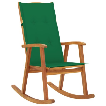 Silla mecedora con cojines madera maciza de acacia de vidaXL, Sillas de jardín - Ref: Foro24-3064184, Precio: 187,33 €, Descu...