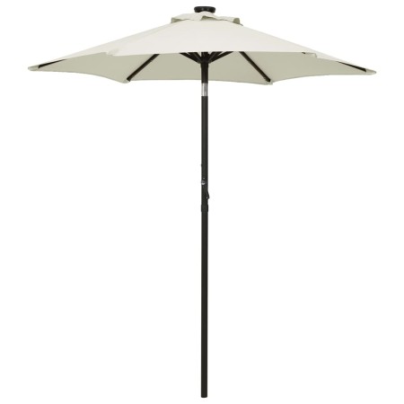 Sand-colored aluminum umbrella with LED lights 200x211 cm by vidaXL, Umbrellas - Ref: Foro24-313557, Price: 76,16 €, Discount: %