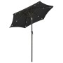 Black aluminum umbrella with LED lights 200x211 cm by vidaXL, Umbrellas - Ref: Foro24-313563, Price: 76,16 €, Discount: %