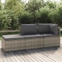 3-teiliges Gartenmöbel-Set und Kissen synthetisches Rattangrau von vidaXL, Outdoor-Sofas - Ref: Foro24-318677, Preis: 261,28 ...