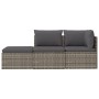 3-teiliges Gartenmöbel-Set und Kissen synthetisches Rattangrau von vidaXL, Outdoor-Sofas - Ref: Foro24-318677, Preis: 261,28 ...