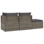 3-teiliges Gartenmöbel-Set und Kissen synthetisches Rattangrau von vidaXL, Outdoor-Sofas - Ref: Foro24-318677, Preis: 261,28 ...