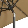 Taupe gray aluminum umbrella with LED lights 200x211 cm by vidaXL, Umbrellas - Ref: Foro24-313560, Price: 70,99 €, Discount: %