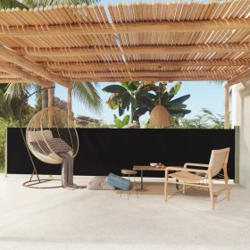 Black retractable garden side awning 117x600 cm by vidaXL, Umbrellas - Ref: Foro24-317946, Price: 99,83 €, Discount: %