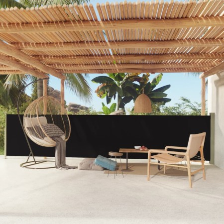 Toldo lateral retráctil de jardín negro 117x600 cm de vidaXL, Sombrillas - Ref: Foro24-317946, Precio: 99,83 €, Descuento: %