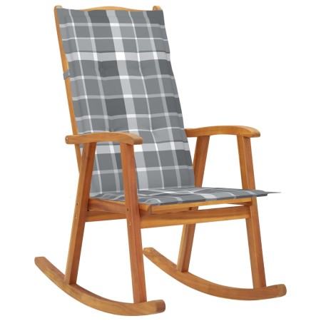 Silla mecedora con cojines madera maciza de acacia de vidaXL, Sillas de jardín - Ref: Foro24-3064193, Precio: 167,23 €, Descu...