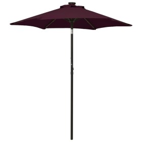 Umbrella with LED lights, aluminum, burgundy, 200x211 cm. by vidaXL, Umbrellas - Ref: Foro24-313561, Price: 70,99 €, Discount: %