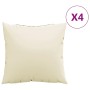 Cojines decorativos 4 uds tela crema 50x50 cm de vidaXL, Cojines - Ref: Foro24-314340, Precio: 45,99 €, Descuento: %