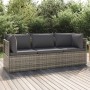 3-teiliges Gartenmöbel-Set und graue synthetische Rattankissen von vidaXL, Outdoor-Sofas - Ref: Foro24-318679, Preis: 296,91 ...