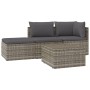 4-teiliges Gartenmöbel-Set und graue synthetische Rattankissen von vidaXL, Outdoor-Sofas - Ref: Foro24-318676, Preis: 354,42 ...