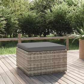 Gartenfußstütze mit synthetischem Rattankissen grau 55x55x30 cm von vidaXL, Outdoor-Sofas - Ref: Foro24-318668, Preis: 88,99 ...