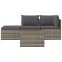 4-teiliges Gartenmöbel-Set und graue synthetische Rattankissen von vidaXL, Outdoor-Sofas - Ref: Foro24-318676, Preis: 354,42 ...