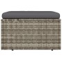 Garden footrest with gray synthetic rattan cushion 55x55x30 cm by vidaXL, Outdoor sofas - Ref: Foro24-318668, Price: 88,10 €,...