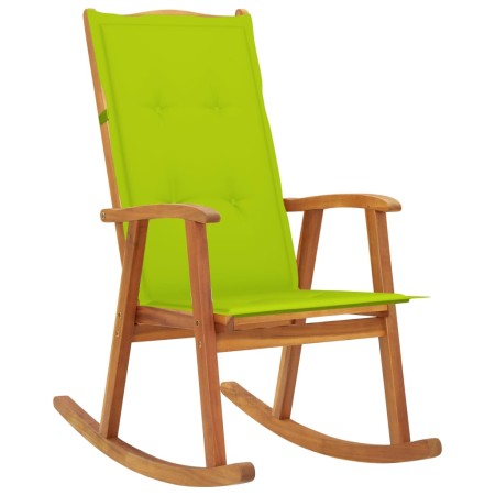 Silla mecedora con cojines madera maciza de acacia de vidaXL, Sillas de jardín - Ref: Foro24-3064190, Precio: 192,26 €, Descu...