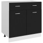 Mueble inferior de cocina madera ingeniería negro 80x46x81,5 cm de vidaXL, Armarios de cocina - Ref: Foro24-801237, Precio: 9...