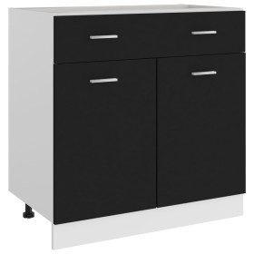 Black engineered wood kitchen bottom cabinet 80x46x81.5 cm by vidaXL, Kitchen cabinets - Ref: Foro24-801237, Price: 95,69 €, ...