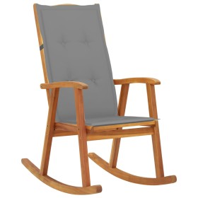 Rocking chair with solid acacia wood cushions by vidaXL, Garden chairs - Ref: Foro24-3064180, Price: 177,99 €, Discount: %