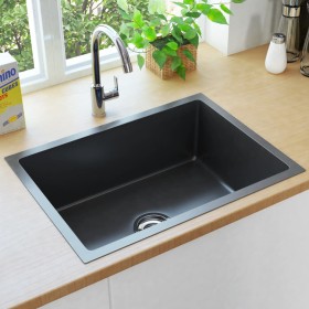 Handmade kitchen sink black stainless steel by vidaXL, Sinks - Ref: Foro24-145084, Price: 153,77 €, Discount: %