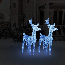 Renos de Navidad 2 unidades 80 LED acrílico azul de vidaXL, Luces de Navidad - Ref: Foro24-342680, Precio: 47,71 €, Descuento: %