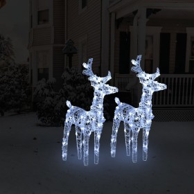 Weihnachts-Rentier, 2er-Pack, 80 LEDs, kaltweißes Acryl von vidaXL, Weihnachtsbeleuchtung - Ref: Foro24-342679, Preis: 47,71 ...