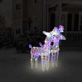 Christmas Reindeer 2 units 80 LED acrylic multicolor by vidaXL, Christmas lights - Ref: Foro24-342681, Price: 43,18 €, Discou...