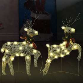 Christmas reindeer 2 units 40 LED gold by vidaXL, Christmas lights - Ref: Foro24-342683, Price: 24,99 €, Discount: %