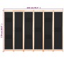 Divider screen with 6 black fabric panels 240x170x4 cm by vidaXL, Room dividers - Ref: Foro24-248186, Price: 83,44 €, Discoun...