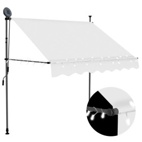 Manuell einziehbare Markise mit cremefarbener LED 150 cm von vidaXL, Markisen - Ref: Foro24-145870, Preis: 80,34 €, Rabatt: %