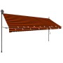 Retractable manual awning with orange and brown LED lights, 400 cm. by vidaXL, Awnings - Ref: Foro24-145882, Price: 123,99 €,...