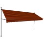 Retractable manual awning with orange and brown LED lights, 400 cm. by vidaXL, Awnings - Ref: Foro24-145882, Price: 123,99 €,...