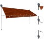 Toldo manual retráctil con LED naranja y marrón 400 cm de vidaXL, Toldos - Ref: Foro24-145882, Precio: 123,78 €, Descuento: %