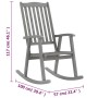 Rocking chair with solid gray acacia wood cushions by vidaXL, Garden chairs - Ref: Foro24-3064225, Price: 203,33 €, Discount: %